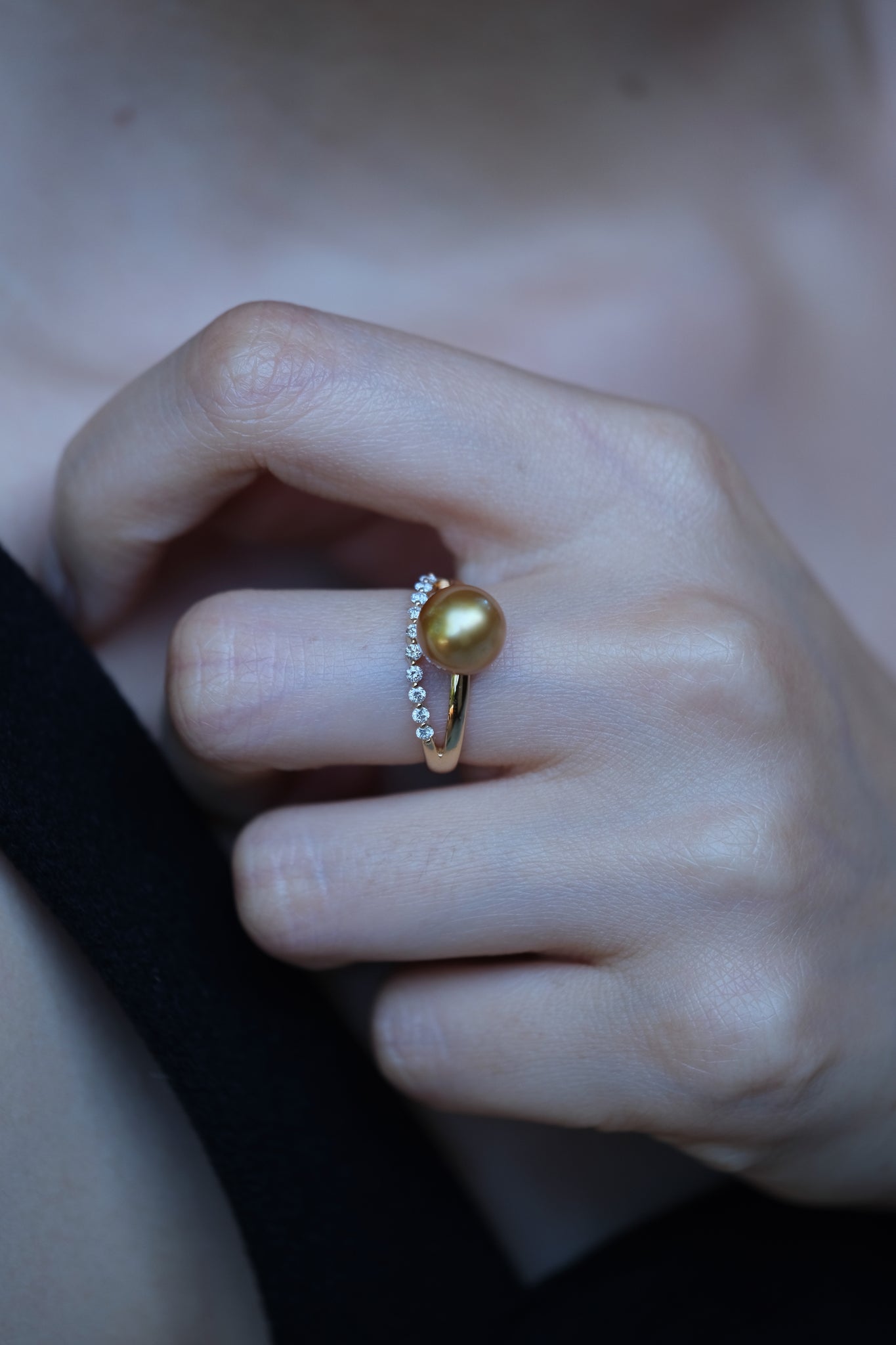 Noble | South Sea Pearl and Diamond Ring in 18K Gold