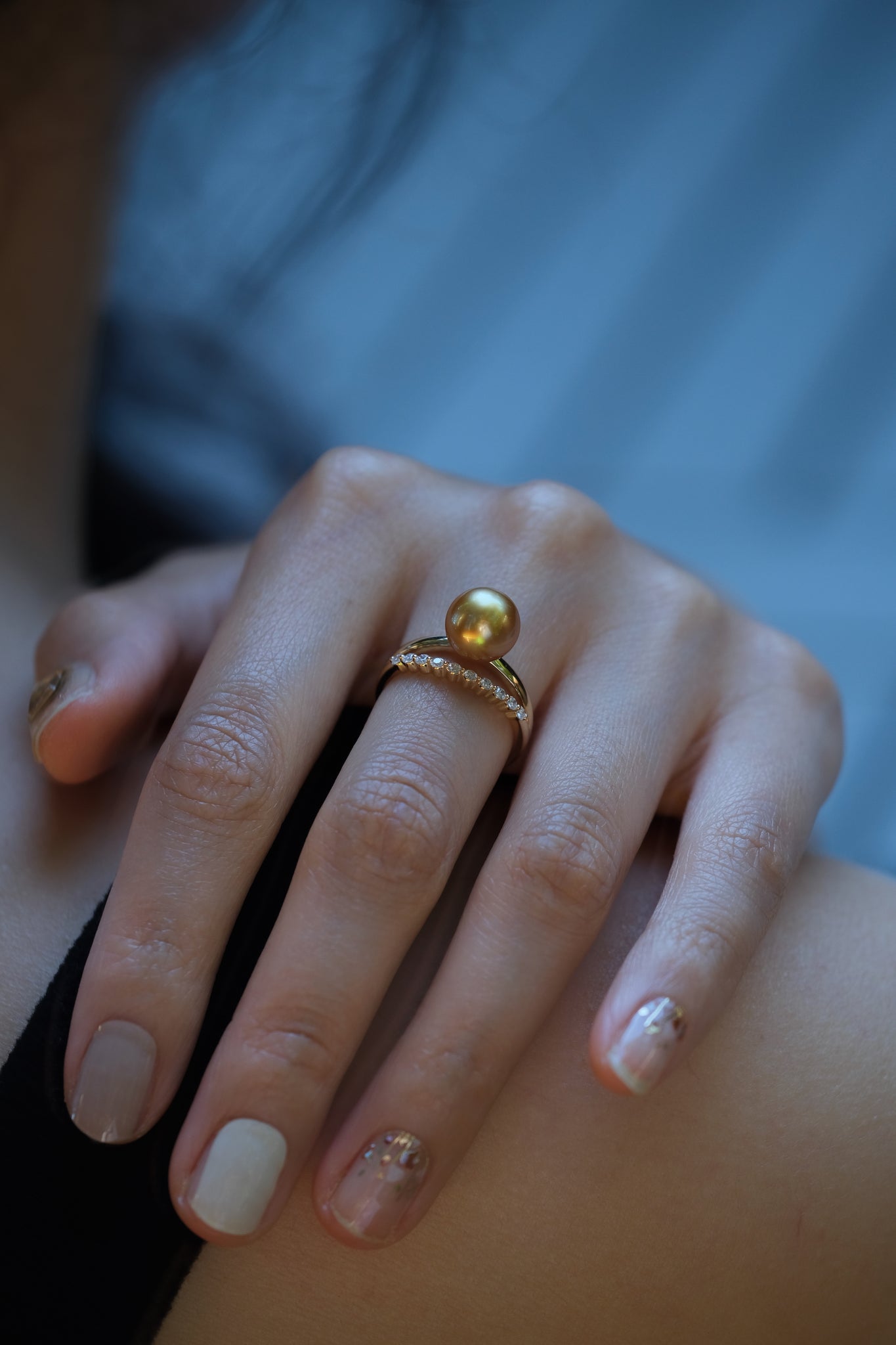 Noble | South Sea Pearl and Diamond Ring in 18K Gold