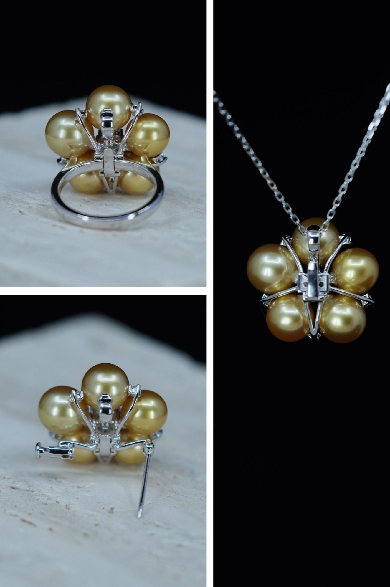 Mélodie | South Sea Pearl & Diamond & White Sapphire Multi-Wear Jewelry in 18K White Gold