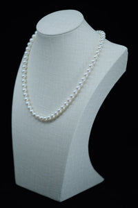 Noble | 6.5-7mm Natural White Hanadama Akoya Pearl Necklace