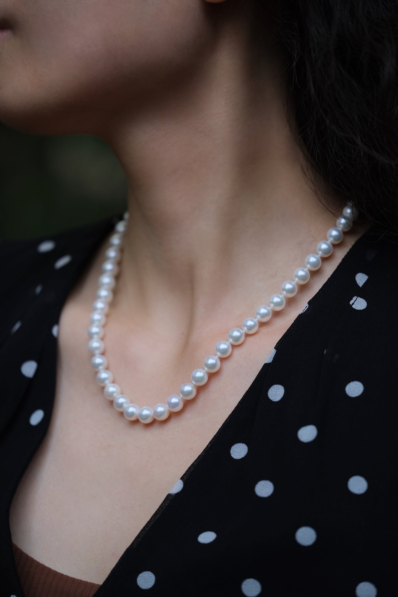 Classique | 7.5-8mm AAAA Nature White Akoya Pearl Necklace