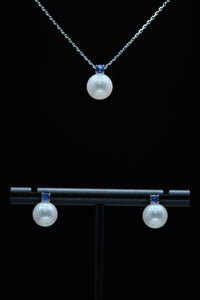 Classique | Top Picked Akoya Pearl and Sapphire Earrings in 18K White Gold