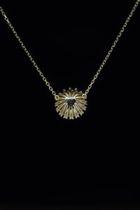 Urbaine | Golden South Sea Near-Round Pearl and Diamond Pendant in 18K Yellow Gold