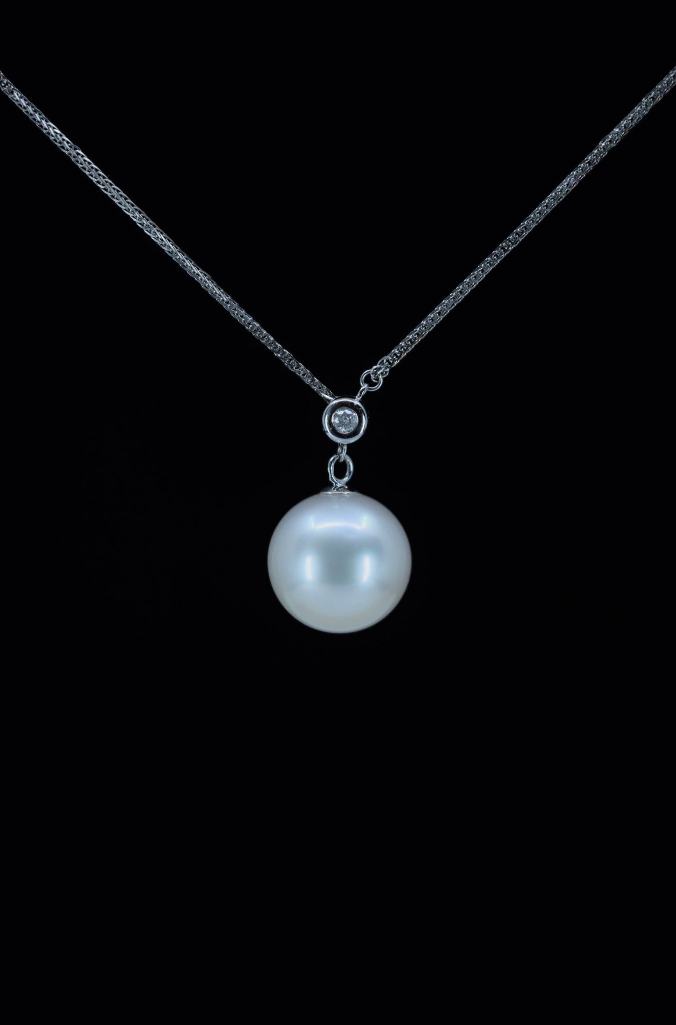 Classique | White South Sea Pearl and Diamond Multi-Wear Pendant in 18K White Gold