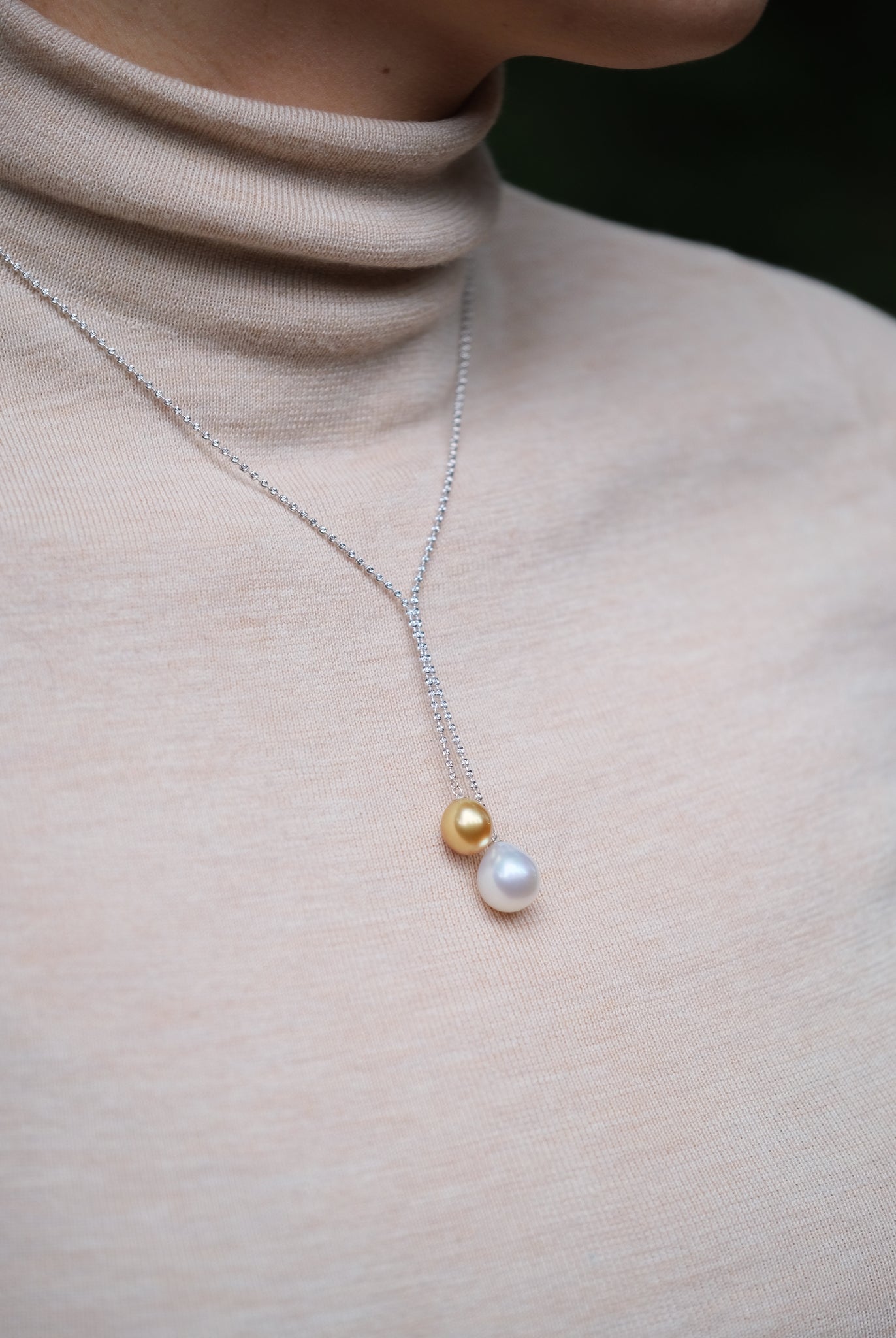 Urbaine | Mixed South Sea Drop Pearl Pendant in 18K White Gold