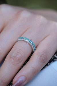 Urbaine | Paraiba and Diamond Ring in 18K White Gold