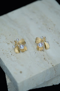 Mélodie | Top Picked Akoya Pearl and Diamond Earrings in 18K Yellow Gold