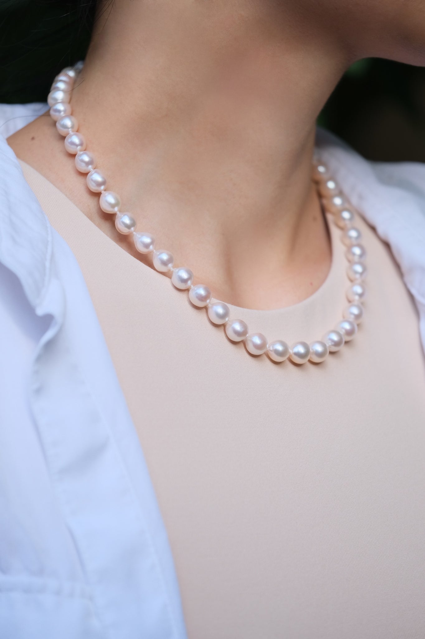 Jardin | 8.5-9mm Rosè Akoya Semi-Baroque Pearl Necklace