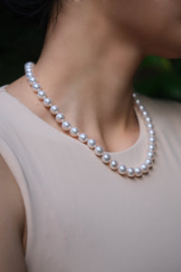 Noble | 9-9.5mm Pink Hanadama Akoya Pearl Necklace