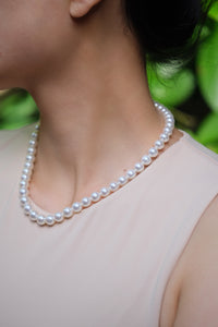 Noble | 8.5-9mm Natural White Hanadama Akoya Pearl Necklace