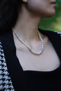 Jardin | 2x8.5mm Akoya Pearl Necklace | Size-Graduated Semi-Baroque Multi-Color