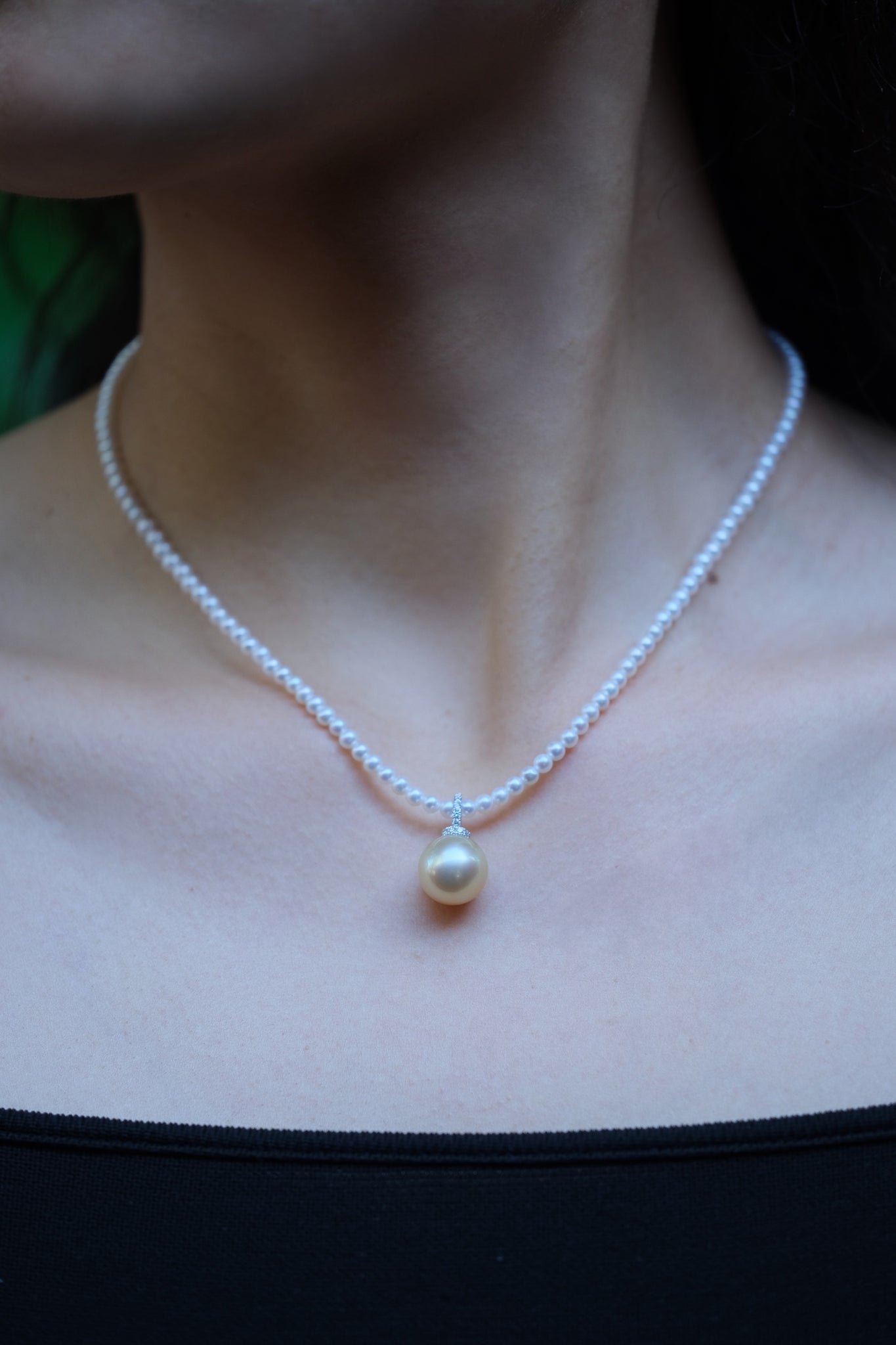 Urbaine | South Sea Pearl and Diamond Universal Pendant in 18K White Gold