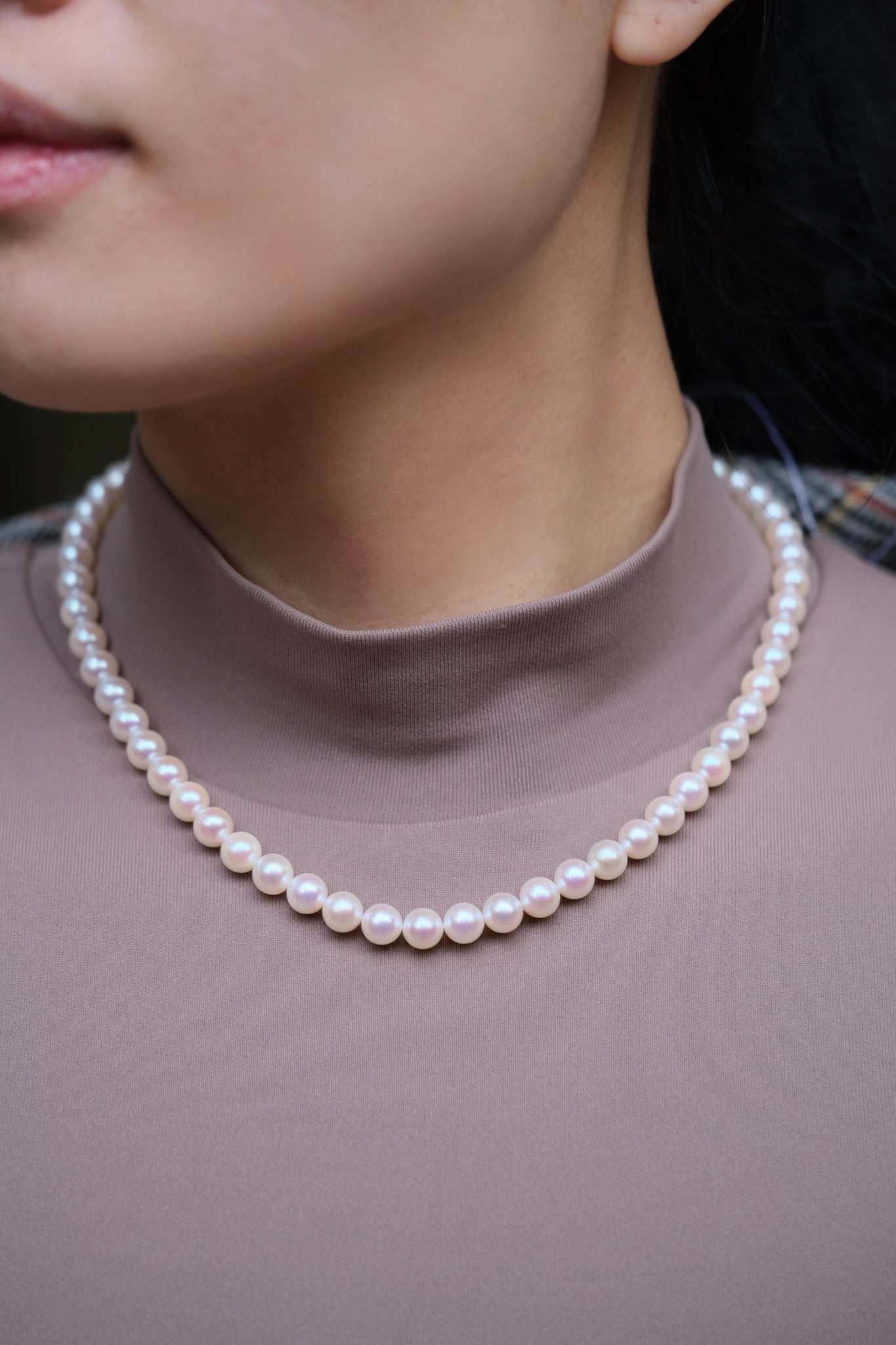 Noble | 7-7.5mm Pink Hanadama Akoya Pearl Necklace