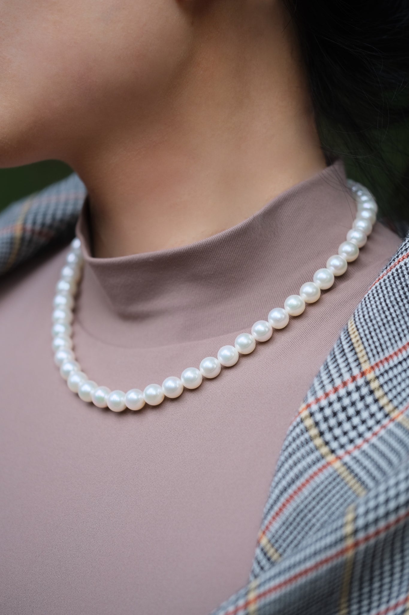 Classique | 8-8.5mm AAAA Nature White Akoya Pearl Necklace