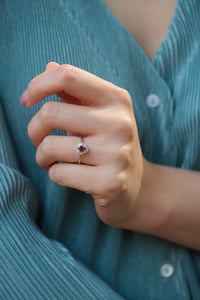 Urbaine | Ruby and Diamond Ring in 18K White Gold