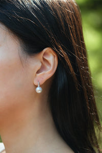 AUTORE Jewelry | White South Sea Pearl and Diamond Hook Earrings in 18K White Gold